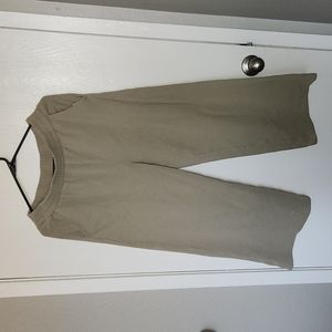 Listicle green cream wide leg pants size L